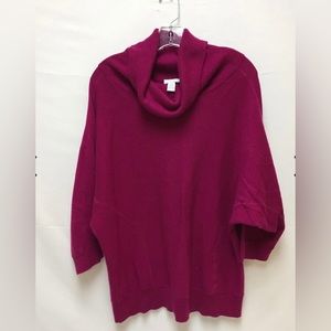 Chico’s Fuchsia Rabbit Hair Blend Cowl neck Pullover Sweater Size 2